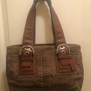 Brown Leather Coach Shoulder Bag